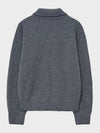 Wool blend knit shirt cardigan gray - NOIRER - BALAAN 4