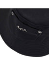 Thais Logo Embroidered Pocket Cotton Canvas Bucket Hat Black - A.P.C. - BALAAN 8