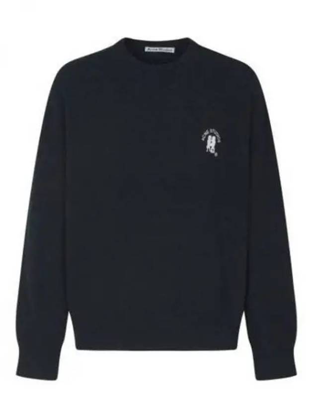 Embroidered Logo Jumper Knit Top Navy - ACNE STUDIOS - BALAAN 2