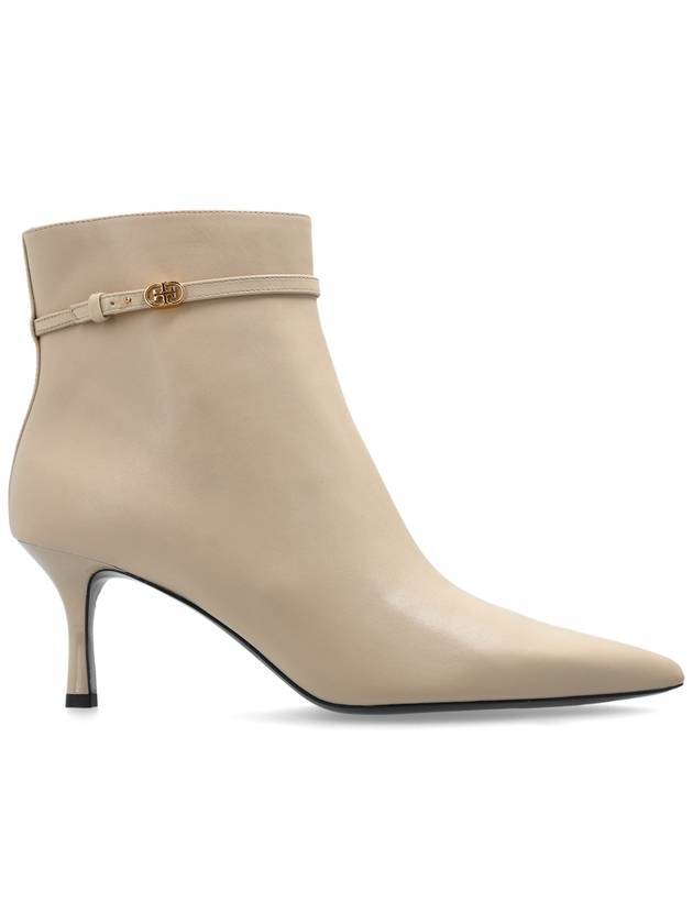 Tory Burch Ankle Boots Double T, Women's, Cream - TORY BURCH - BALAAN 1