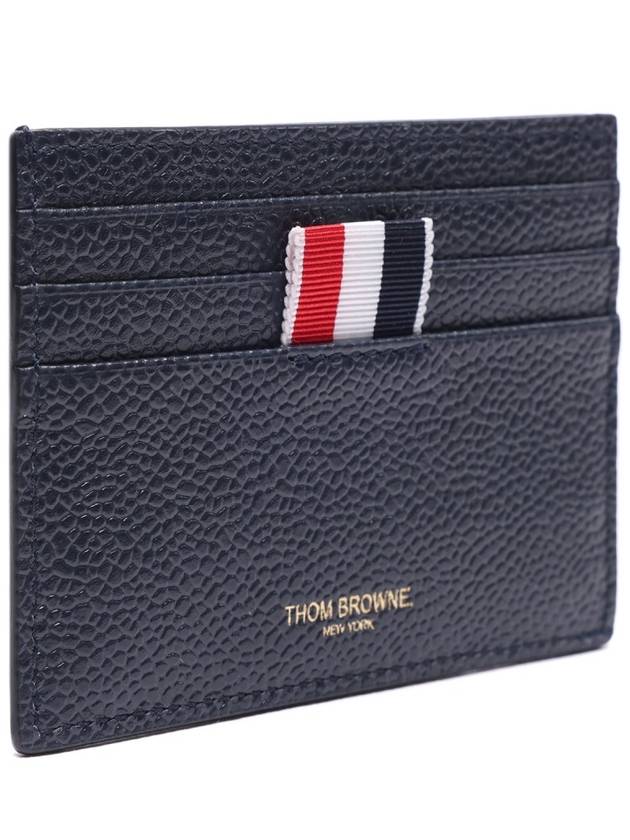 Tartan Check Hector Applique Card Wallet Navy - THOM BROWNE - BALAAN 4