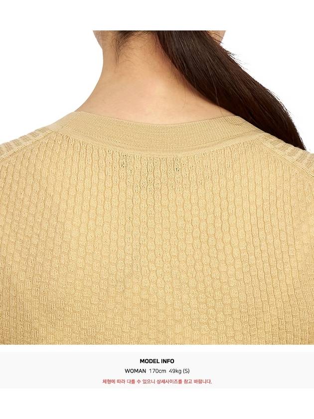 Women's Wool Short Sleeved Knit Top Beige - THEORY - BALAAN 8