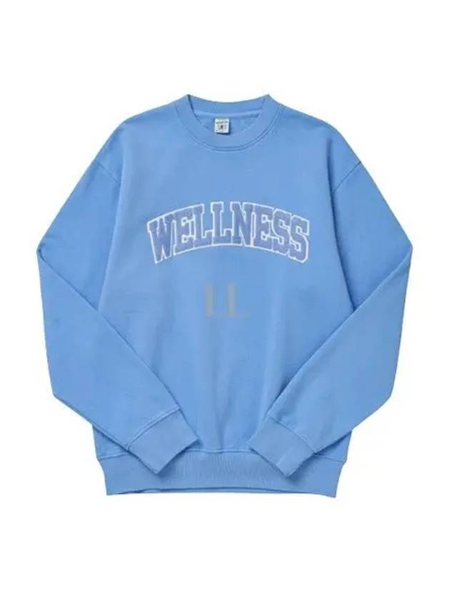 Wellness Crew Neck Cotton Sweatshirt Light Blue - SPORTY & RICH - BALAAN 2