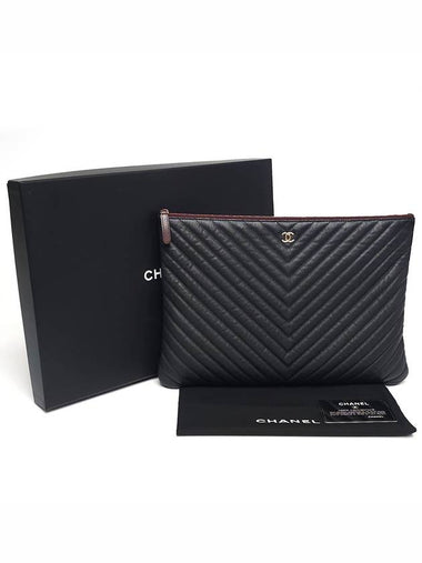 Chanel Chevron Caviar Large Clutch Bag No 27 - CHANEL - BALAAN 1