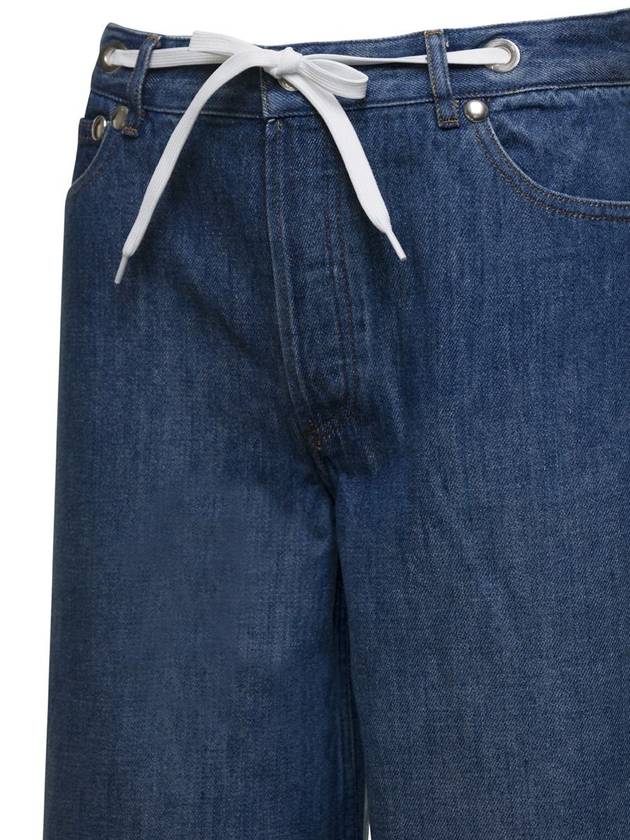 Drawstring Denim Wide Jeans Blue - A.P.C. - BALAAN 4