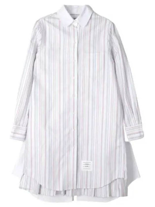 Pleated back striped oxford dress women - THOM BROWNE - BALAAN 1