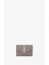 Monogram Envelope Quilting Small Half Wallet Grey - SAINT LAURENT - BALAAN 2