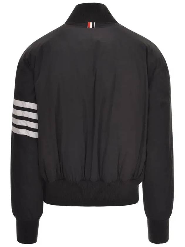 Poly Twill 4-Bar Oversized Knit Down Bomber Jacket Charcoal - THOM BROWNE - BALAAN 4