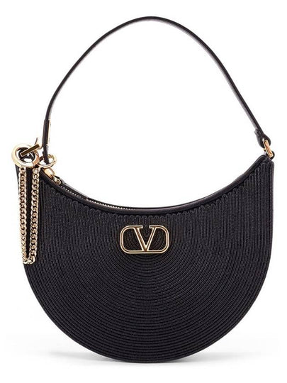 V Logo Signature Small Hobo Shoulder Bag Black - VALENTINO - BALAAN 2