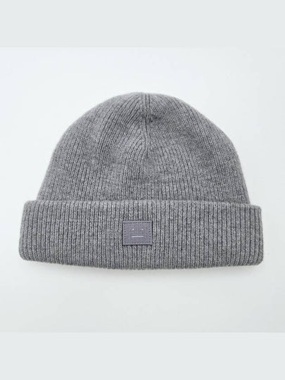 Face Logo Knit Beanie Grey - ACNE STUDIOS - BALAAN 2