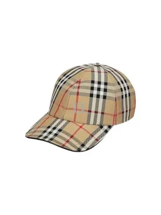 Check Cotton Ball Cap Beige - BURBERRY - BALAAN 2