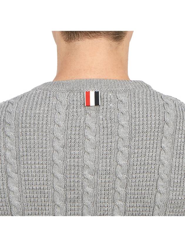 RWB Cable Wool Knit Top Grey - THOM BROWNE - BALAAN 8