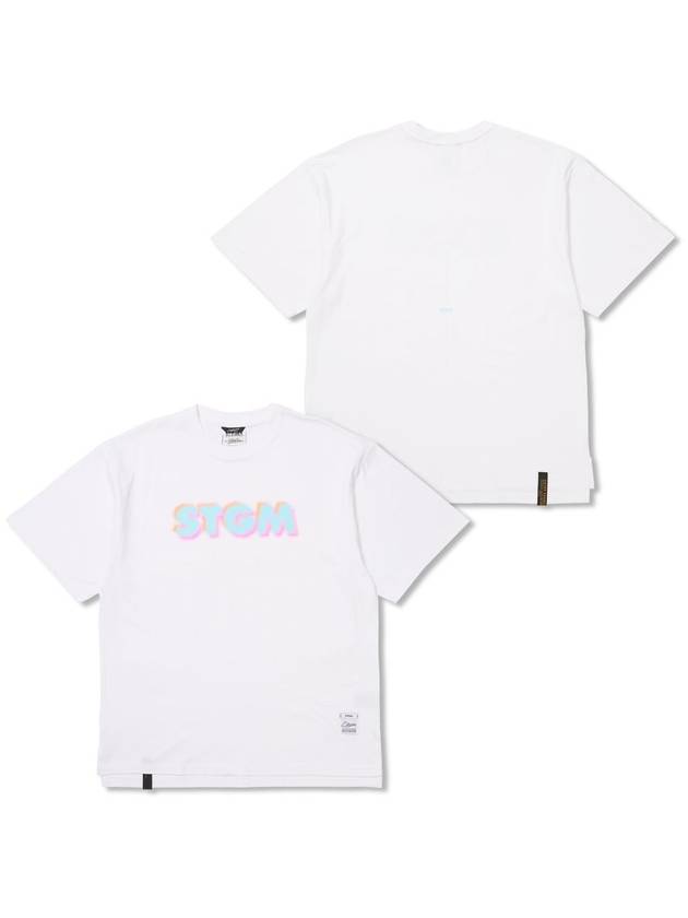 Harf Tone Oversized Short Sleeves T Shirts White - STIGMA - BALAAN 1