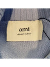 Oversized heart turtleneck sweater sky blue - AMI - BALAAN 9