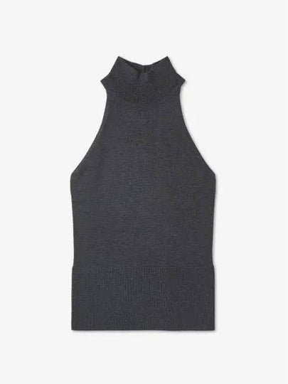 Sleeveless Knit Turtleneck Dark Grey - TOTEME - BALAAN 2