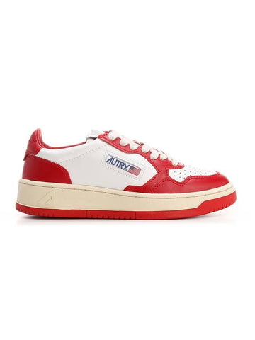 Women's Medalist Bi-Color Low-Top Sneakers Red - AUTRY - BALAAN 1