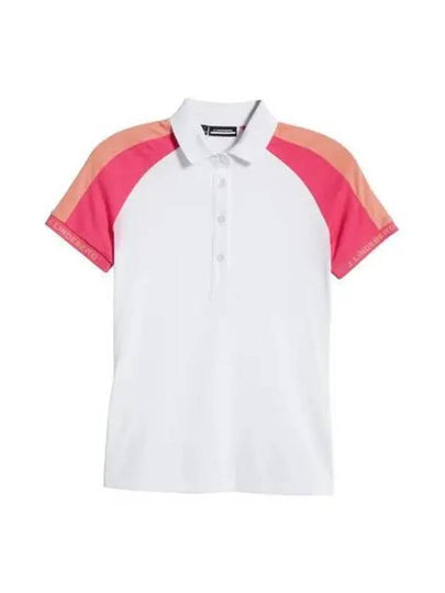 Perinne Short Sleeve Polo Shirt Fuchsia Purple White - J.LINDEBERG - BALAAN 2