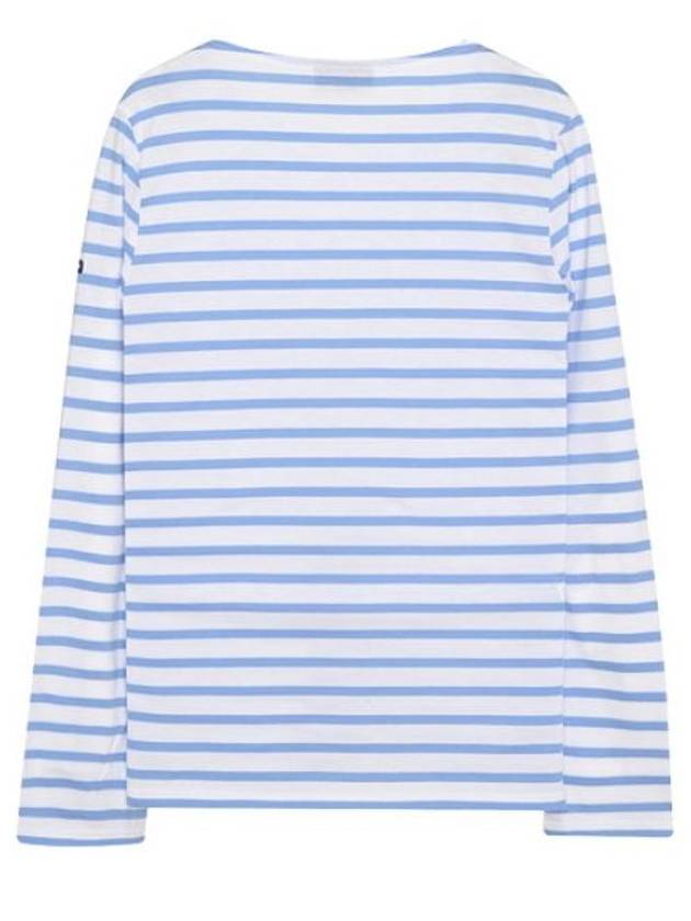 Minquiers Modern Stripe Long Sleeve T-Shirt White Blue - SAINT JAMES - BALAAN 3