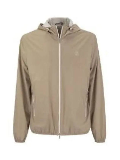 Embroidered Logo Zip-up Hoodie Sand - BRUNELLO CUCINELLI - BALAAN 2