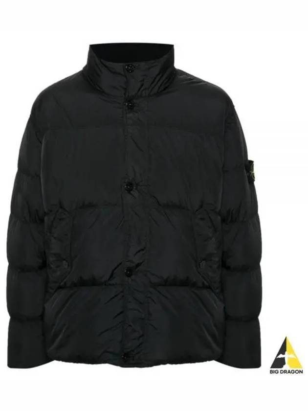 Garment Dyed Crinkle Reps Down Padding Black - STONE ISLAND - BALAAN 2