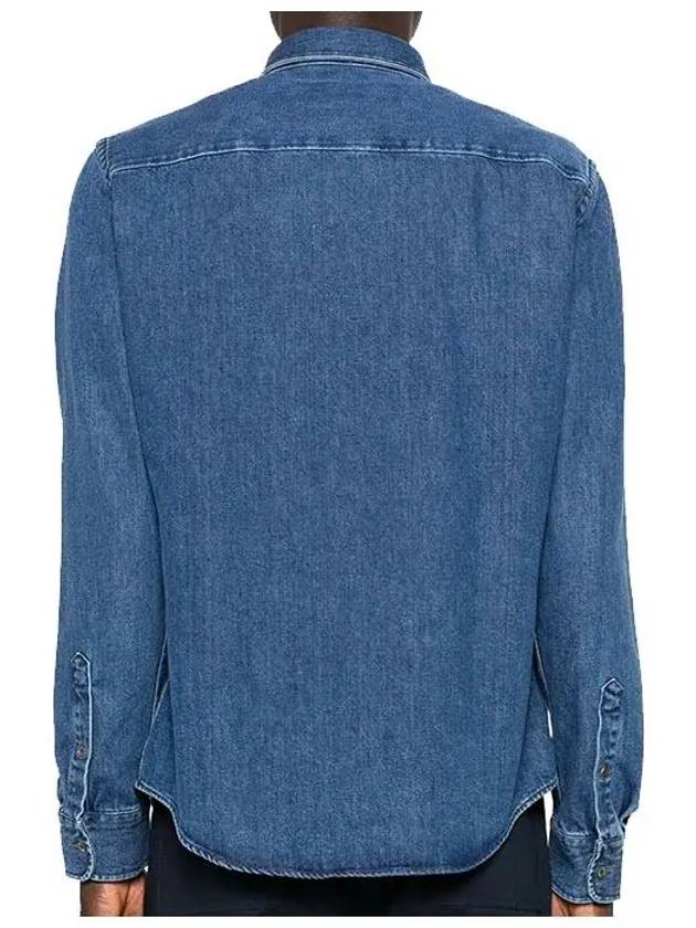 De Coeur Embroidered Denim Long Sleeve Shirt Blue - AMI - BALAAN 3