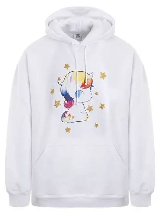 Unicorn Print Cotton Hoodie White - VETEMENTS - BALAAN 2