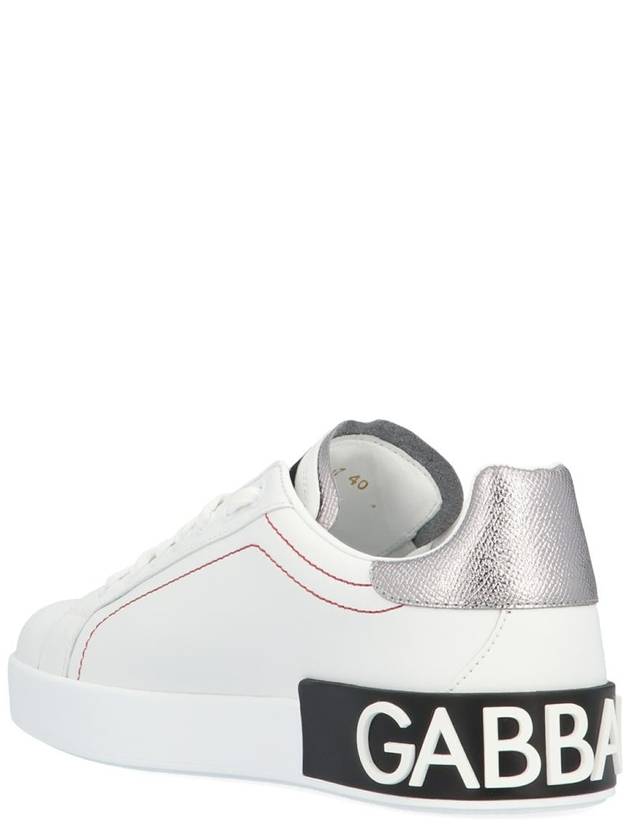 Portofino Silver Tab Low Top Sneakers White - DOLCE&GABBANA - BALAAN 3