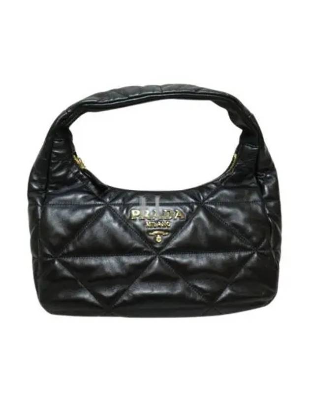 Logo Quilted Leather Shoulder Bag Black - PRADA - BALAAN 2