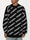 All-Over Diagonal Logo Knit Top Black - VETEMENTS - BALAAN 5