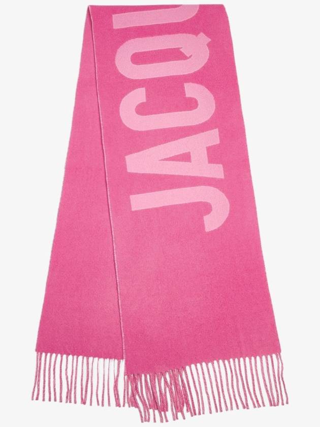 Lecharpe Fringe Logo Virgin Wool Muffler Pink - JACQUEMUS - BALAAN 2