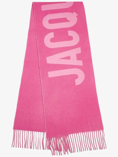 Lecharpe Fringe Logo Virgin Wool Muffler Pink - JACQUEMUS - BALAAN 2