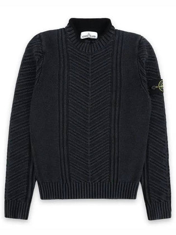 Stone Slim Wool Knit Top Dark Grey - STONE ISLAND - BALAAN 1