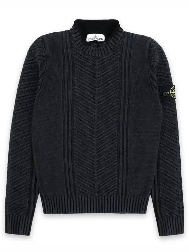 Stone Slim Wool Knit Top Dark Grey - STONE ISLAND - BALAAN 3