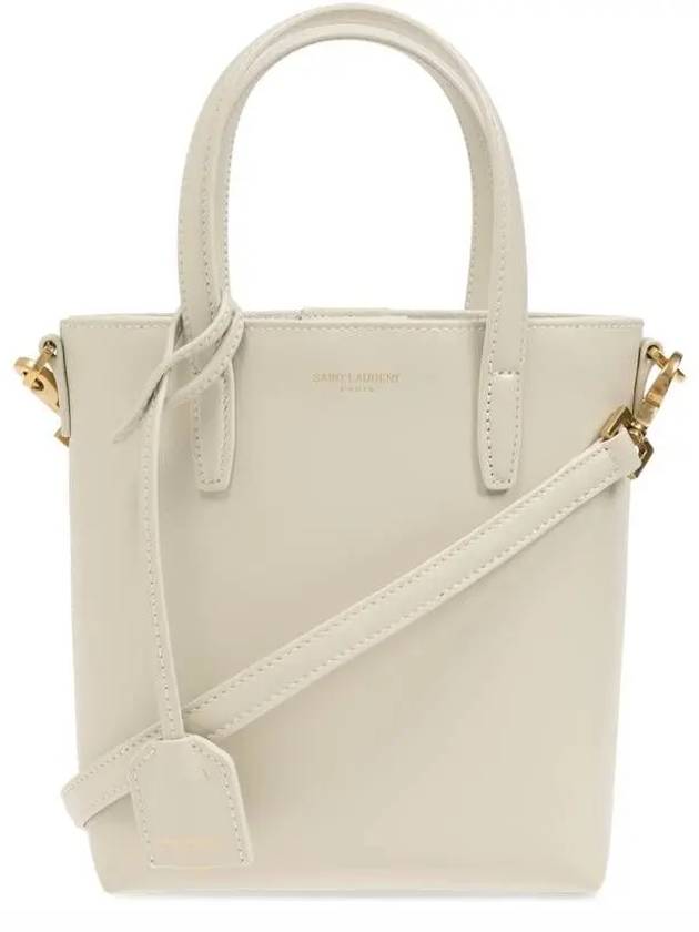 Toy Small Leather Shopping Box Tote Bag White - SAINT LAURENT - BALAAN 2