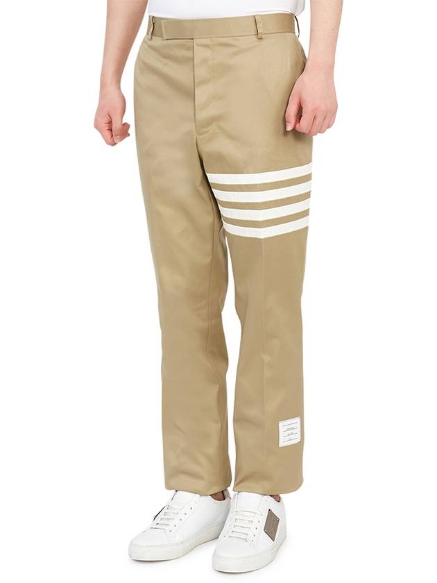 Diagonal Unconstructed Chino Straight Pants Beige - THOM BROWNE - BALAAN 3