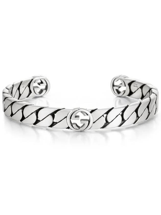 Wide Interlocking G Bracelet Silver - GUCCI - BALAAN 4