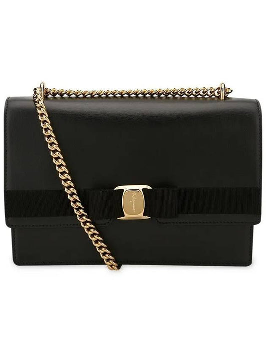 Vara Leather Shoulder Bag Black - SALVATORE FERRAGAMO - BALAAN 2