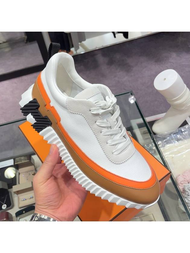 Bouncing Low Top Sneakers White Orange - HERMES - BALAAN 5