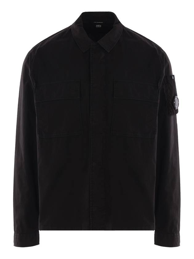 Organic Gabardine Utility Lens Long Sleeve Shirt Black - CP COMPANY - BALAAN 2