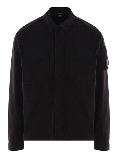 Organic Gabardine Utility Lens Long Sleeve Shirt Black - CP COMPANY - BALAAN 2