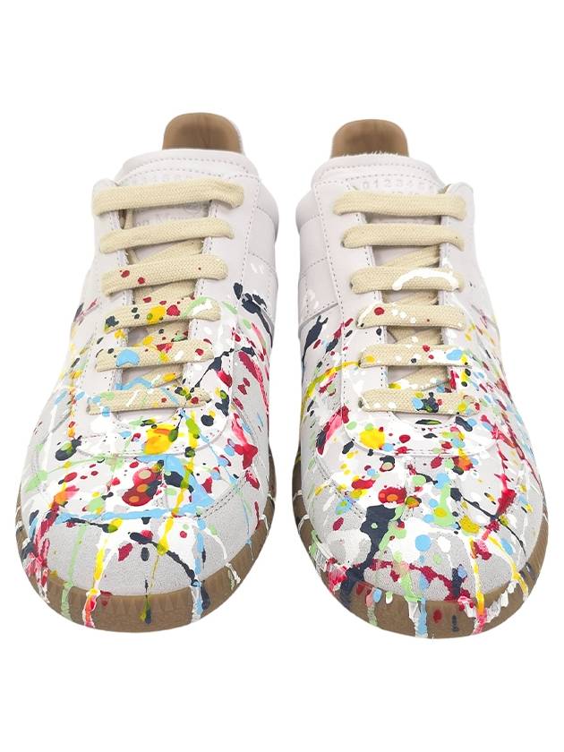 Men's Replica German Army Paint Low Top Sneakers White - MAISON MARGIELA - BALAAN 4