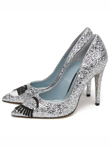 Women s Wink Glitter Silver High Heels CF865 1156303 - CHIARA FERRAGNI - BALAAN 1