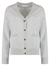 Baby Fox Patch Boxy Cardigan Light Grey Melange - MAISON KITSUNE - BALAAN 2