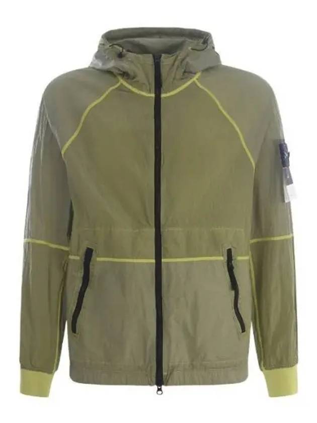 Watro Nylon Hooded Jacket Lime Green - STONE ISLAND - BALAAN 2