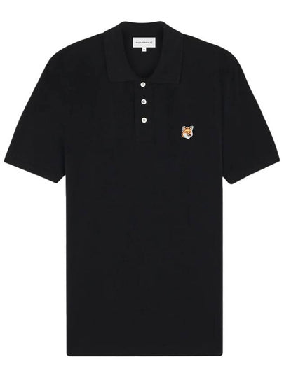 Fox Head Patch Cotton Polo Shirt Black - MAISON KITSUNE - BALAAN 2