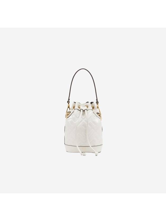 Mon Tresor FF Motif Leather Mini Bucket Bag White - FENDI - BALAAN 2