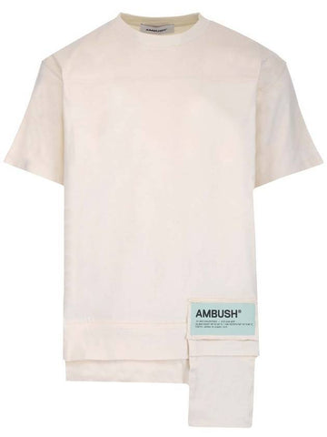 Men's Waist Pocket Short Sleeve T-Shirt White Mint - AMBUSH - BALAAN 1