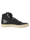 Men's PATENT ANTHRACITE Leather High Top Sneakers Black - PIERRE HARDY - BALAAN 1