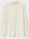 Cotton Embossed Loose Fit Shirt Ivory - NOIRER FOR WOMEN - BALAAN 5