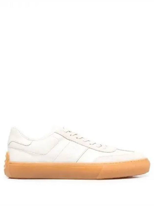 Round Toe Leather Low Top Sneakers White - TOD'S - BALAAN 2